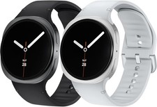 2 Pack Soft Silicone Strap Compatible with Samsung Galaxy Watch 8 40mm 44mm