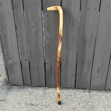Handmade Rustic Wooden Walking Cane 37 Crook Handle