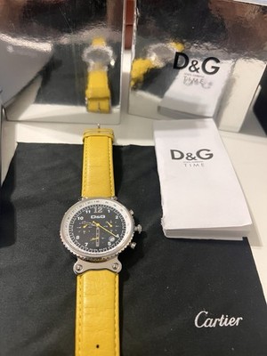 Dolce&Gabbana D&G TIME Men's Chronograph Yellow Leather Watch w/ Box