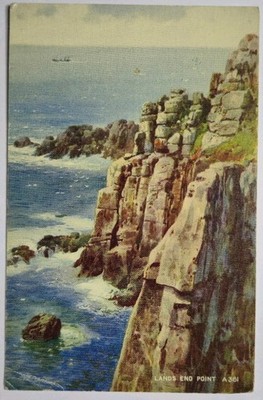 Vintage Land's End Point Cornwall Postkarte Valentinstag A361 unbenutzt