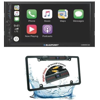 Blaupunkt Double DIN AM/FM Receiver w/ Apple CarPlay & Android + CAM XV-30BK