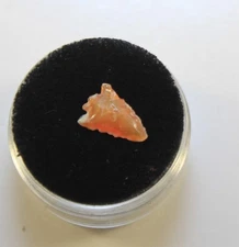 Mexican Fire Opal Flint Knapped Pressure Flaked Arrowhead Gem Point 7/16" Long