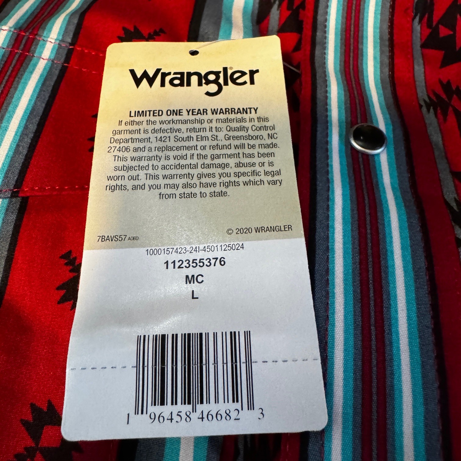 NEW Wrangler Men's Checotah Southwestern Pearl Snap Shirt Large Landman Cowboy thumbnail 5