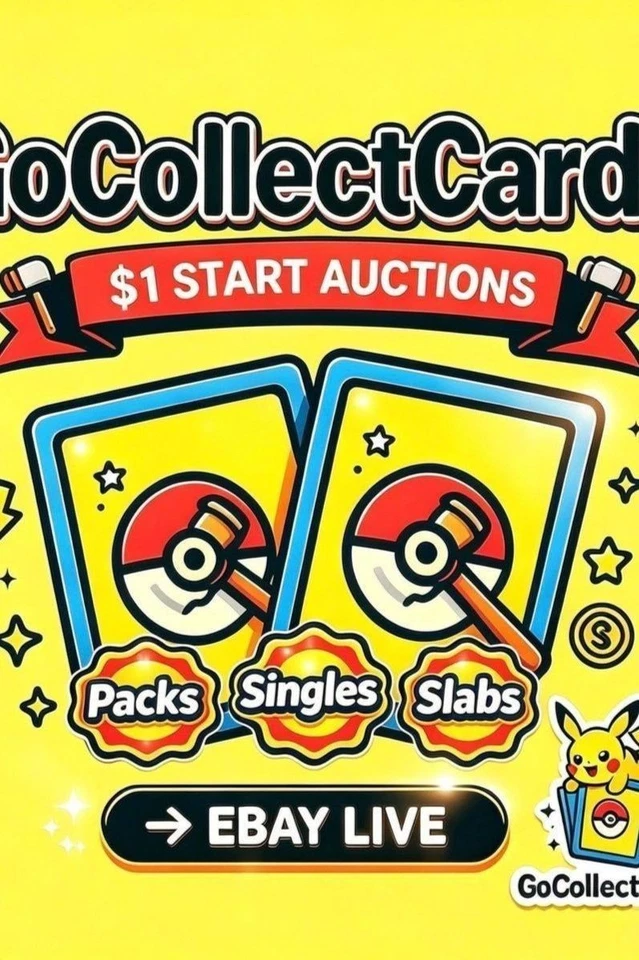 🔥 $1 Start Auctions – Pokémon Singles, Slabs & Sealed Packs! 🔥