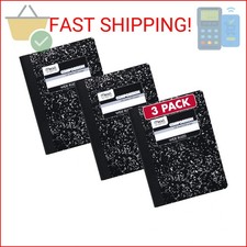 Mead Composition Notebook, 3 Pack, Wide Ruled Paper, 7-1/2" x 9-3/4", 100 Sheets