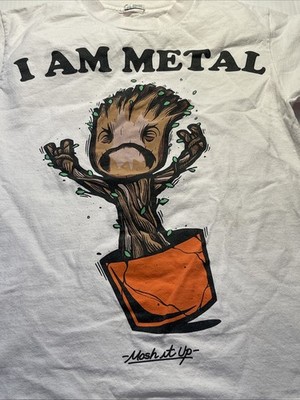 I Am Metal Baby Groot Head Banging Thrash T-shirt Youth Large Mosh It Up