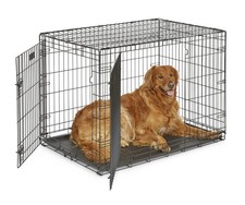 42 Inch Double Door Folding Dog Crate 71-90 lbs Portable MidWest Homes Pets