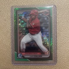 2024 Bowman Chrome  - #BCP-13 Cam Collier   4/99 Shimmer Green Refractor Reds