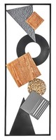 Kobolo Wandbild Metallbild Lines Wanddekoration 3D Optik Aus Metall Mit Holz