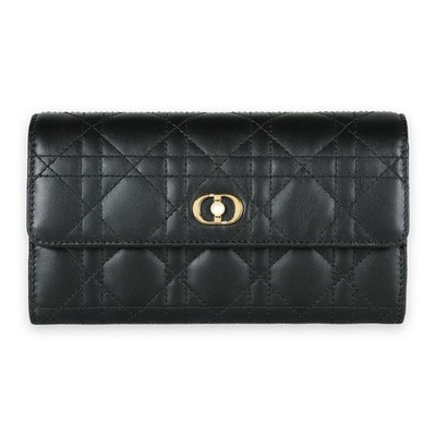 Dior Damen Jolly Orchid Leder Klappe Lange Geldbörse (Schwarz) M900 124578495