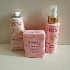 Crabtree Evelyn Evelyn Rose Hand Cream, Cleansing Bar, Body Mist Lot