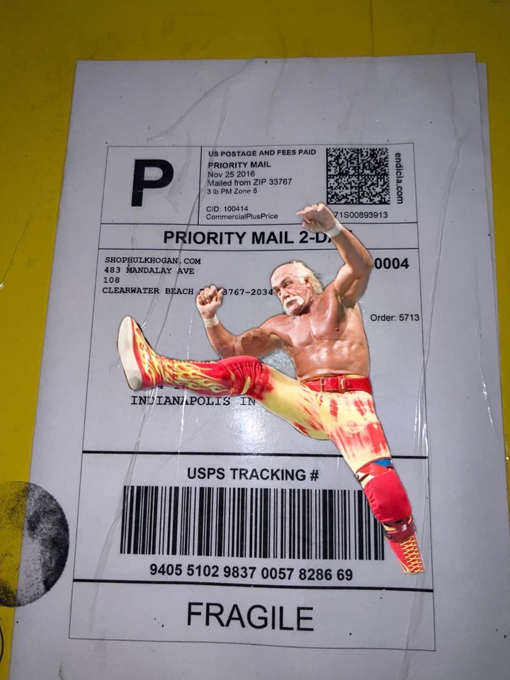 Botas de lucha amarillas autografiadas por Hulk Hogan de Hogans Beach Shop - ¡Raras! Foto 3 de 4