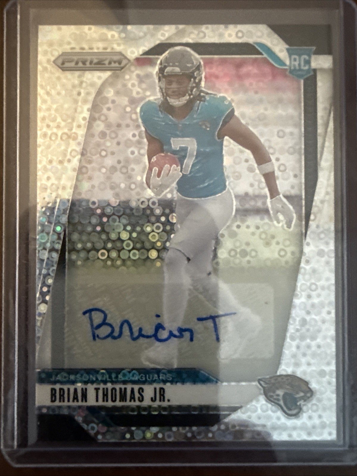 2024 Panini Prizm Brian Thomas Jr. No Huddle Silver Disco Rookie Auto Jaguars
