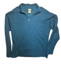 L.L.Bean Women s Small Fleece Pullover 1/4 Zip Teal Blue S Regular Outdoor