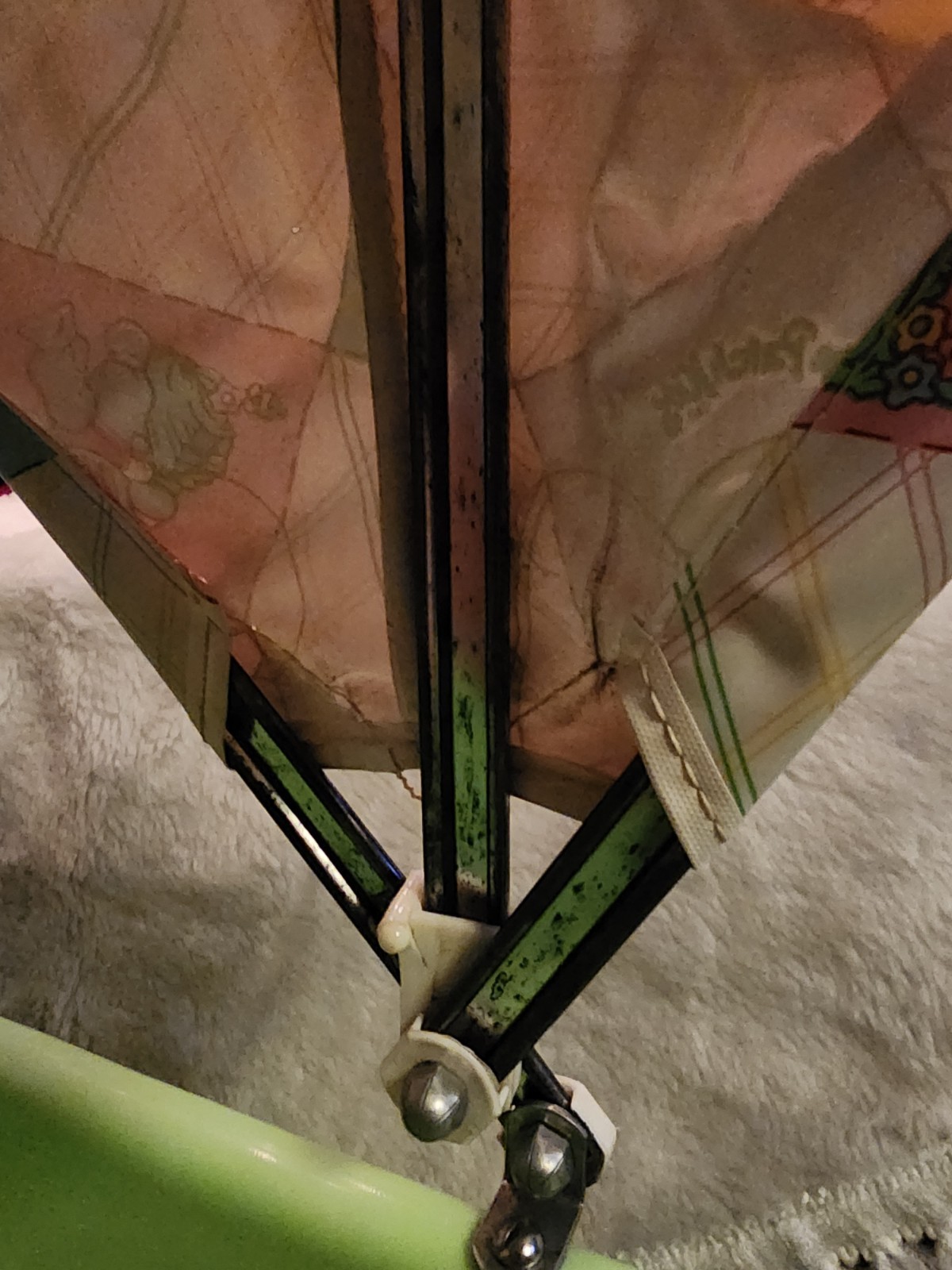 1983 Cabbage Patch Kids Green Stroller Bassinet Tub w/ Original Canopy – Replace