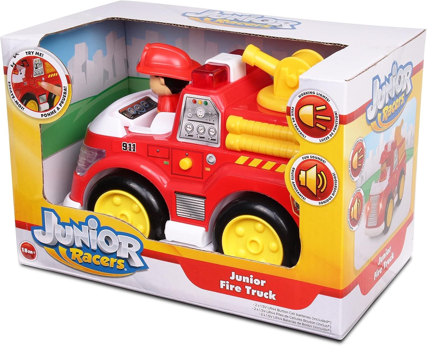 NKOK Junior Racers Lights & Sounds Fire Truck, Multi
