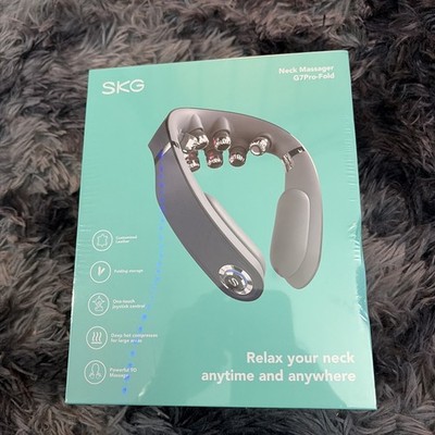 SKG G7 PRO FOLD Neck Massager with Heat, Cordless Deep Tissue Vibration Portable
