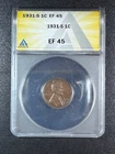 1931 S 1c Lincoln Wheat Cent ANACS EF 45 (XF, Extra Fine) San Francisco