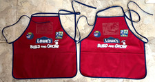 2 Lowes Workshop Kids Pocket Aprons Red Build  Grow Little Builder w/ Patches