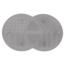 Double Circle Shape Makeup Sponge Brush Cleaner Gray 1 Pc