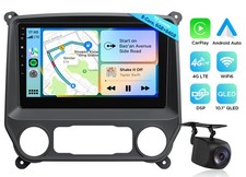 For GMC Sierra 2014-2018 Android Auto 10.1" QLED 6 64 Car Radio CarPlay with DSP