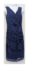 Phase Eight Navy Floral Lace Dress Size 10 100 Percent Polyester Lined Romania