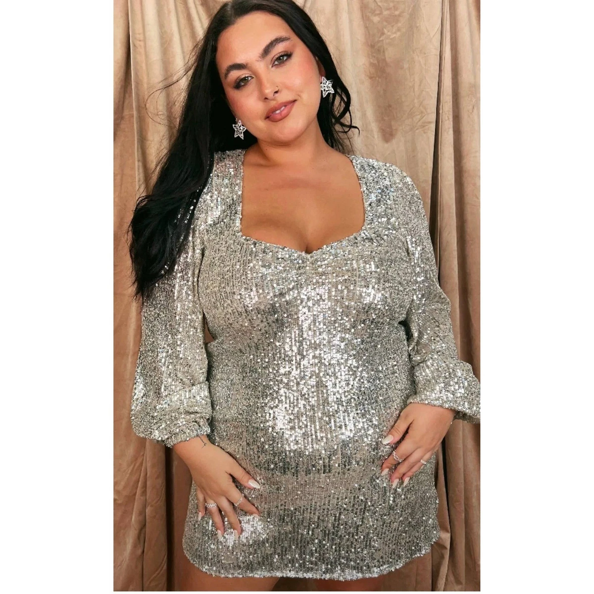 Silver Plus Size Dresses for Women for sale | eBay