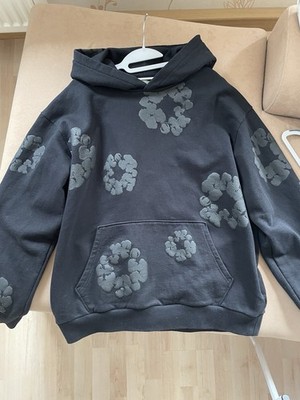 Denim Tears All Black Cotton Wreath Hoodie Size L