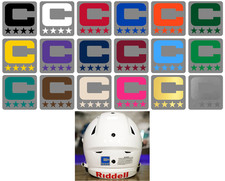 GRAY Dual Color Captain C Vinyl Football Helmet Decal Award Jersey Patch Style