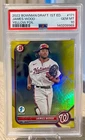 2022 1st Edition YELLOW Foil Bowman DraftJAMES WOOD RC 13/75 PSA 10 POP 6