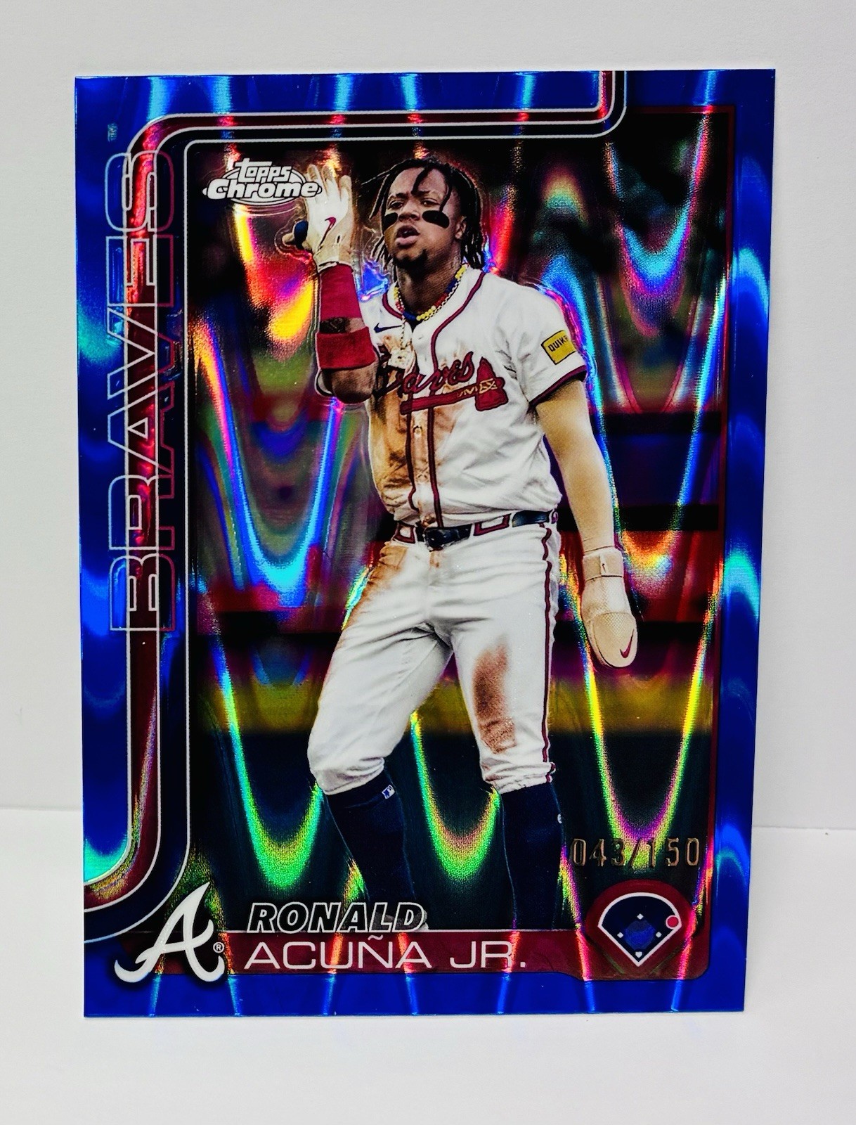 2025 Topps Chrome - Ronald Acuna Jr. - Blue Lava Refractor /150 - Braves #257