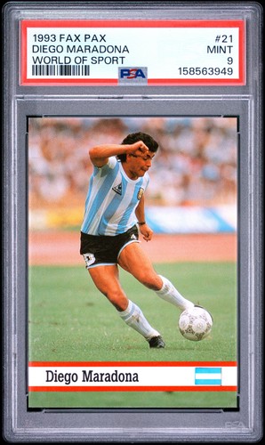 158563949 Diego Maradona 1993 Fax Pax World of Sport #21 PSA 9