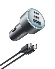 Anker USB-C Car Charger, iPhone 17 67W 3-Port Compact Fast Black 
