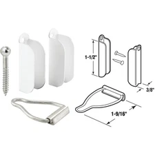 Prime-Line 3/8 In. White Hanger & Latch (2-Pack) PL8103 PRIME-LINE PL8103 3/8