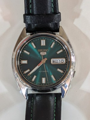 SEIKO 5 7S26-0480 37mm Green Dial Day/Date 21 Jewels Automatic Men Watch