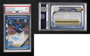 2019 Bowman Chrome Prospect Blue Refractor /150 Esteury Ruiz PSA 9 MINT Auto
