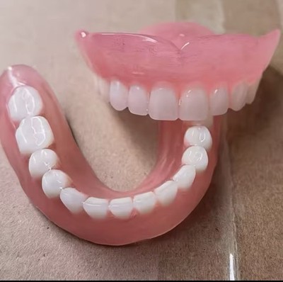 Natural Smile Adjustable False Teeth Dentures, Pink & White Temporary Tooth Kit