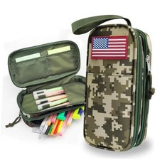 Tactica - Estuche para l&aacute;pices para ni&ntilde;os, estuche grande para Gris camuflaje