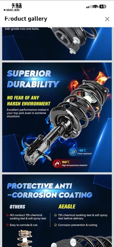 Front Struts 2007-2012 Nissan Sentra.     Open Box - Image 2 of 4