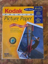 Kodak Premium Picture Paper 8.5×11 — 100 Sheets — High Gloss NEW, Sealed