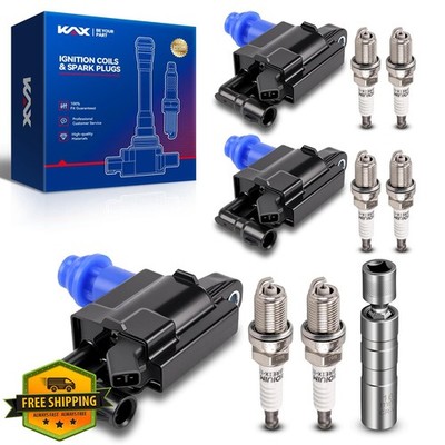 KAX 3 Ignition Coils 6 Spark Plugs Lexus IS300 GS300 Toyota Supra UF228