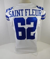 2017 Dallas Cowboys Joby Saint Fleur #62 Game Issued White Jersey 46 909