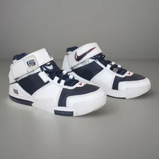 Nike Zoom LeBron 2 Retro 2022 Shoes USA Size 8.5 DR0826-100 Midnight Blue White