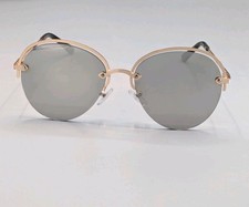 LUCKY BRAND D940 Half Rim Gold Sunglasses Womens 55 16 145 Cat 3 Mirror Lenses