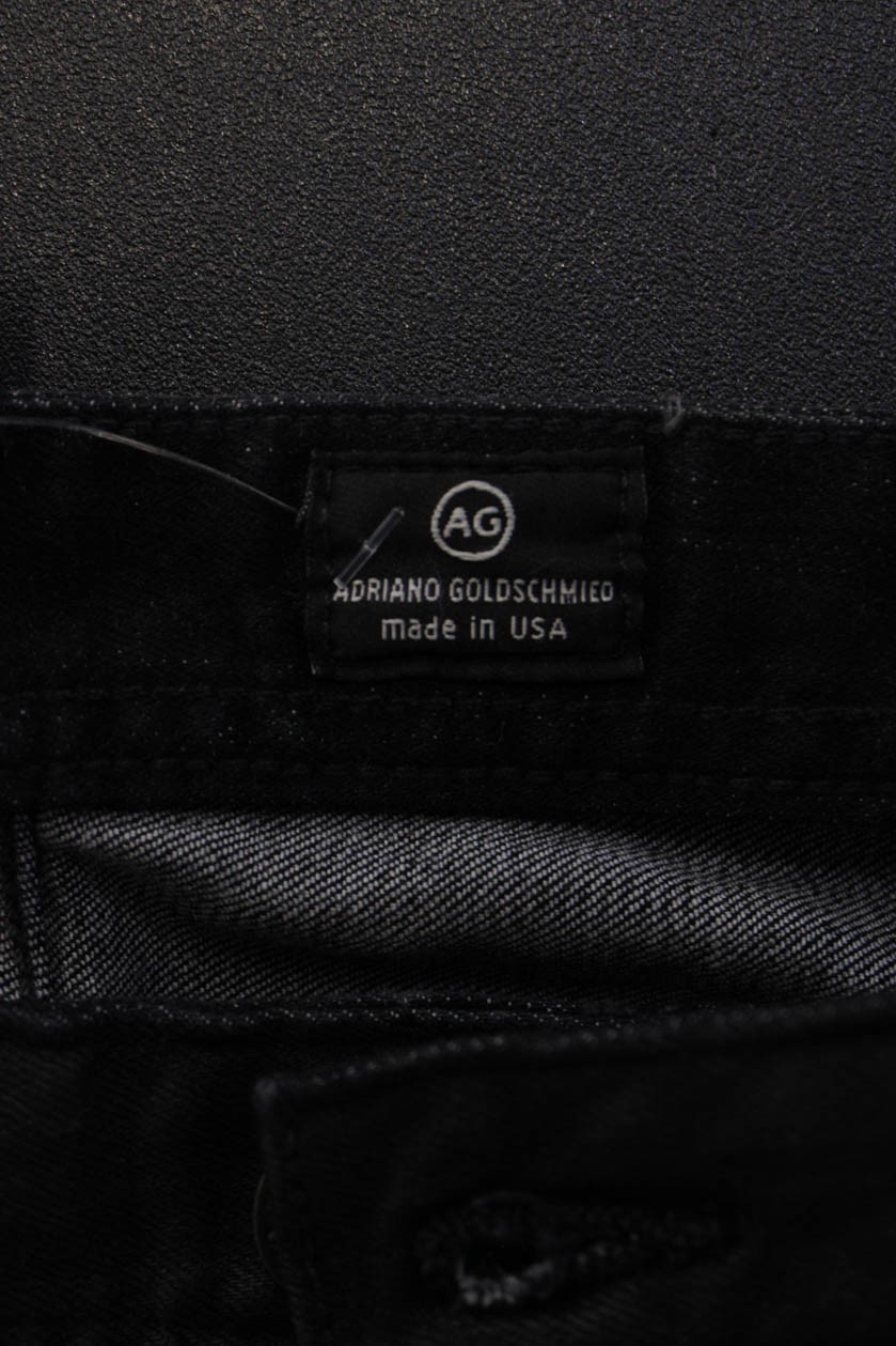 Adriano Goldschmied Mens Straight Jeans Black Denim Mid Rise Button Size 30 thumbnail 4