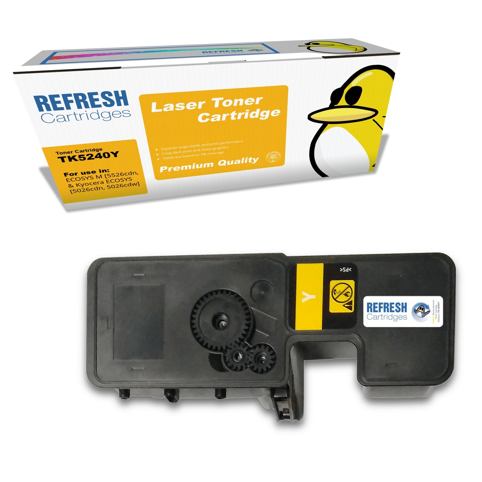 Refresh Cartridges Yellow TK-5240Y Toner Compatible With Kyocera Printers