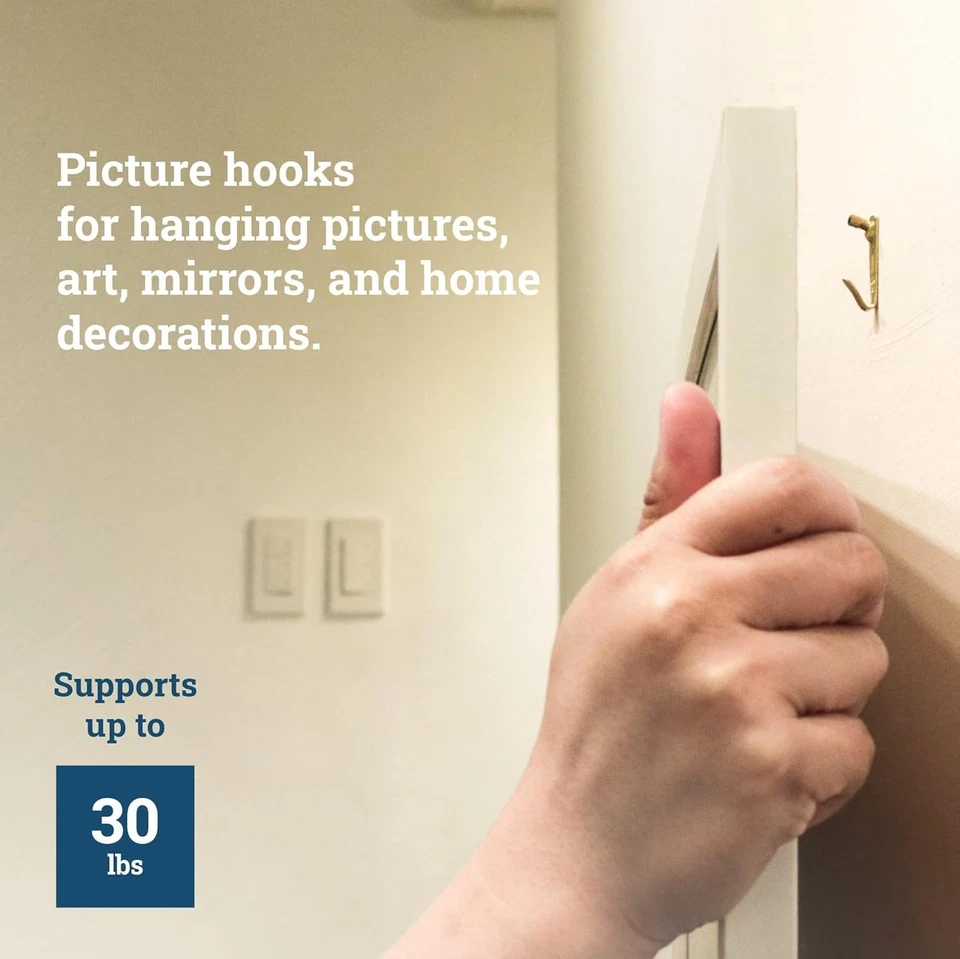 Clavos para colgar cuadros - Paquete de 100 colgadores de pared de yeso Foto 3 de 4