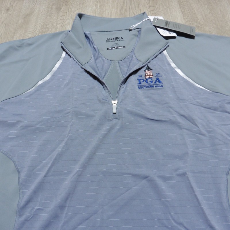 Cutter & Buck Annika Women's M 2022 PGA Southern Hills Zip Pullover Zinc SS NWT