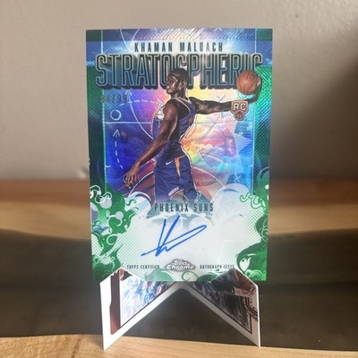 2025-26 Topps Stratospheric Signatures Green /99 Khaman Maluach #MSR-KM On Card