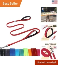 Heavy-Duty Reflective Dog Leash - Double Handle Design for Training & Walking